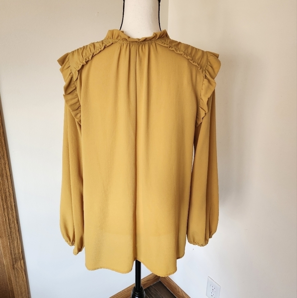 Andree By Unit Mustard Ruffle Shirt - Picture 5 of 6